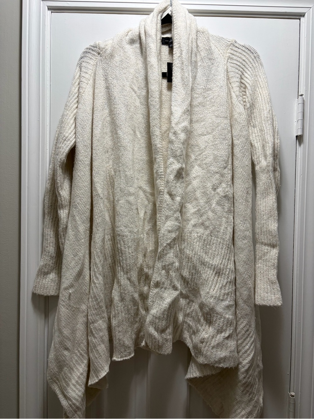 Wool Mohair Blend Cream Open-Front Draped Cardigan NWT size Medium